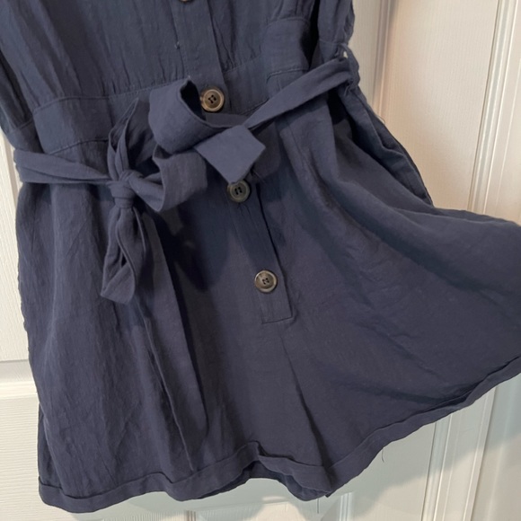 GRAPENT Women's Summer Short Sleeve Button Down Pockets Belted Jumpsuits Rompers - Picture 2 of 4